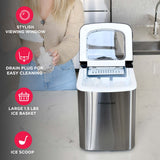 Frigidaire, 26 Lbs. Countertop Ice Maker, Bullet Shaped Ice, Stainless Steel