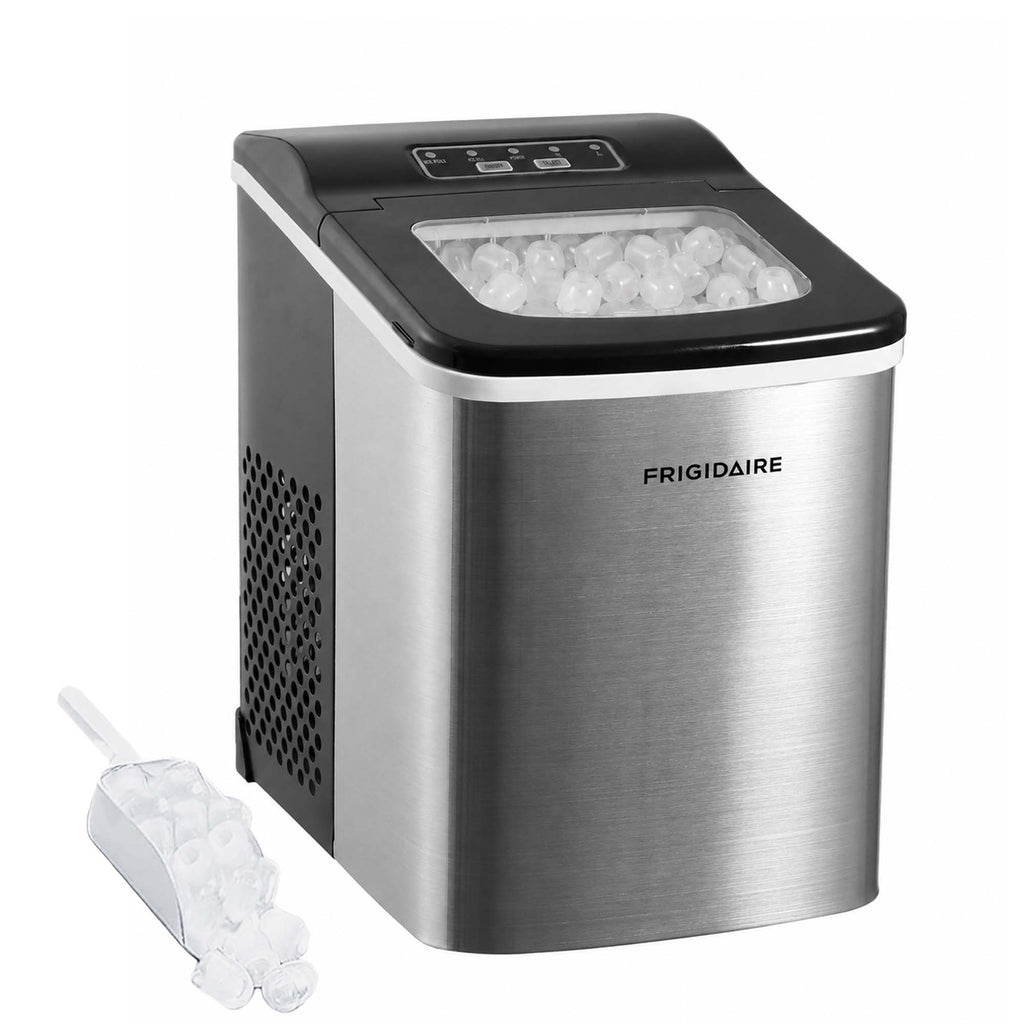 Frigidaire, 26 Lbs. Countertop Ice Maker, Bullet Shaped Ice, Stainless Steel