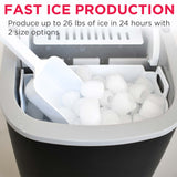 Frigidaire, 26 Lbs. Countertop Ice Maker, Bullet Shaped Ice, Black