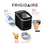 Frigidaire, 26 Lbs. Countertop Ice Maker, Bullet Shaped Ice, Black