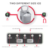 Frigidaire, 26 Lbs. Countertop Ice Maker, Bullet Shaped Ice, Silver