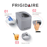 Frigidaire, 26 Lbs. Countertop Ice Maker, Bullet Shaped Ice, Silver