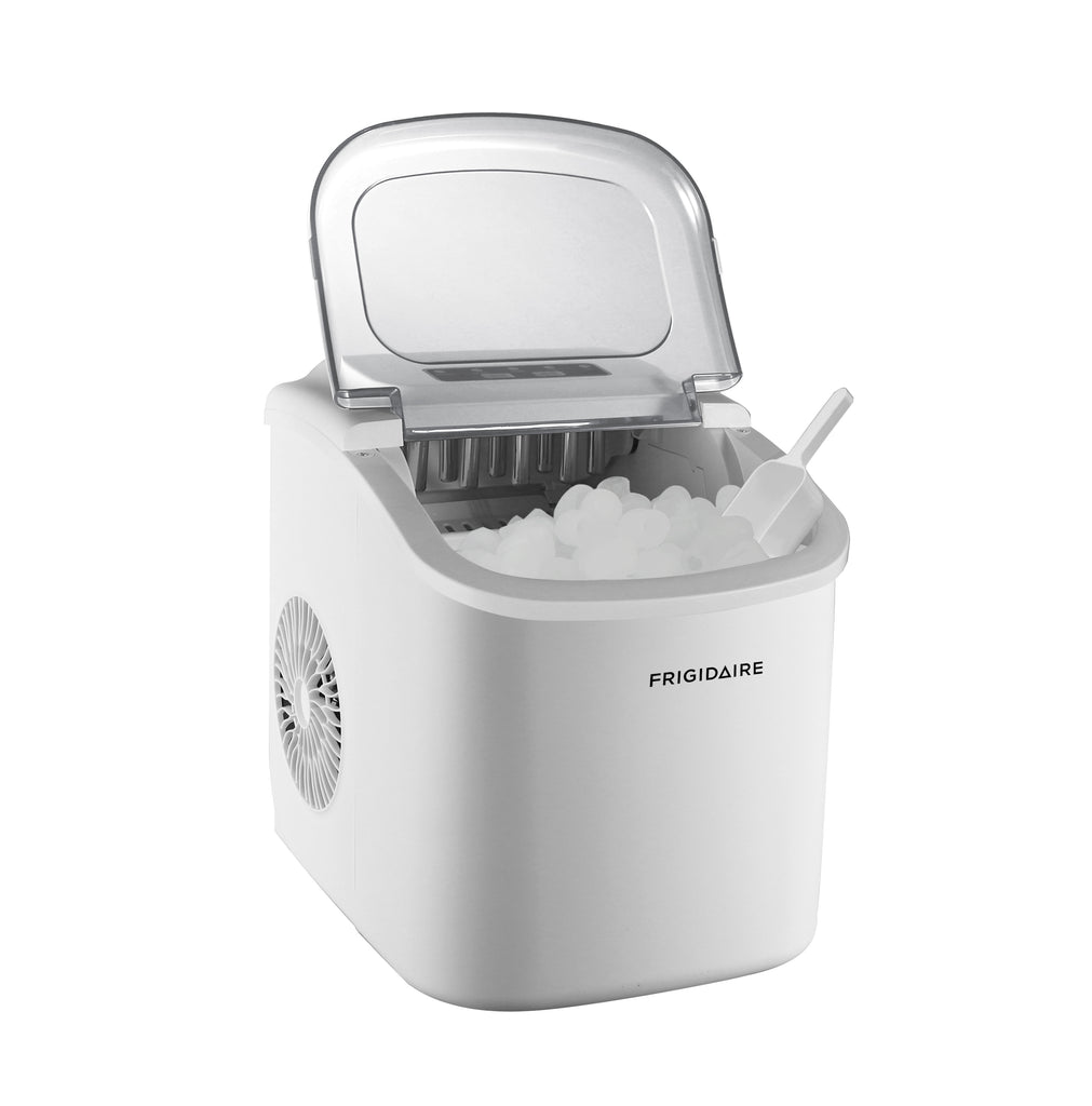 Frigidaire, 26 Lbs. Countertop Ice Maker, Bullet Shaped Ice, White