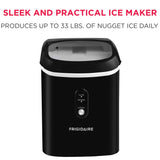 Frigidaire, 33 lbs. Ice Maker, Nugget Shaped Ice, Black