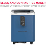 Frigidaire, 26 Lbs. Countertop Ice Maker, Bullet Shaped Ice, Azure