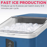 Frigidaire, 26 Lbs. Countertop Ice Maker, Bullet Shaped Ice, Azure