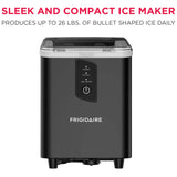 Frigidaire, 26 Lbs. Countertop Ice Maker, Bullet Shaped Ice, Black