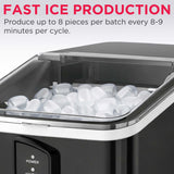 Frigidaire, 26 Lbs. Countertop Ice Maker, Bullet Shaped Ice, Black
