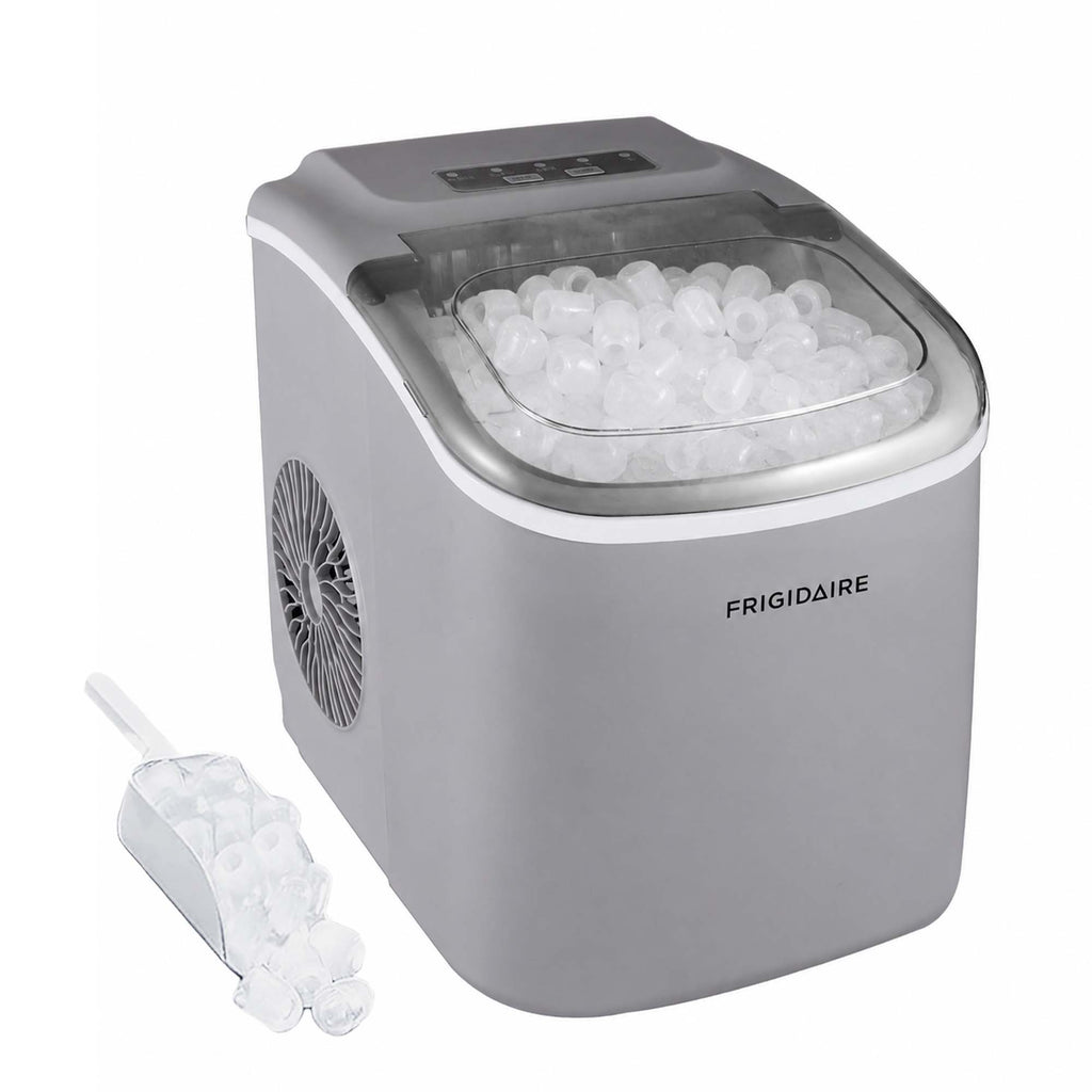 Frigidaire, 26 Lbs. Countertop Ice Maker, Bullet Shaped Ice, Silver