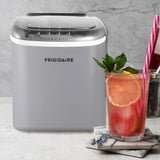 Frigidaire, 26 Lbs. Countertop Ice Maker, Bullet Shaped Ice, Silver