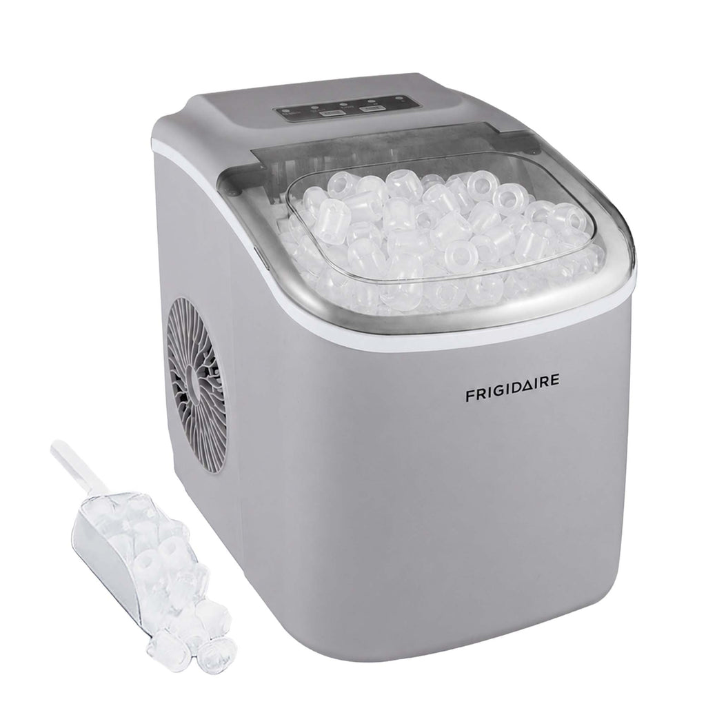 Frigidaire, 26 Lbs. Countertop Ice Maker, Bullet Shaped Ice, Silver