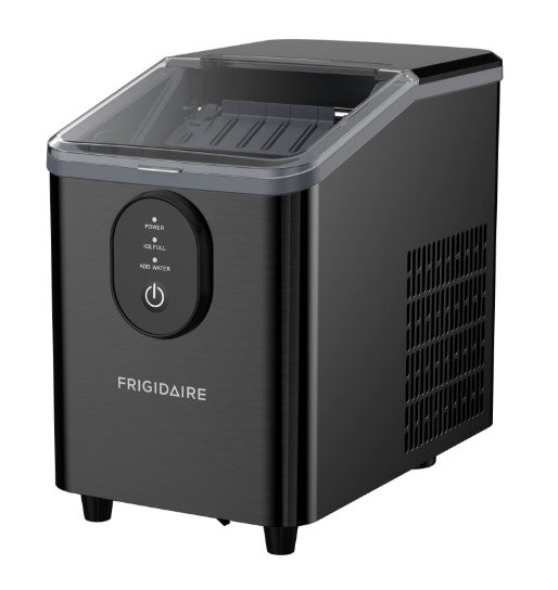 Frigidaire, 26 Lbs. Countertop Ice Maker, Bullet Shaped Ice, Black Stainless Steel