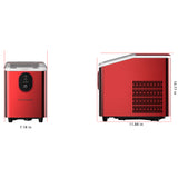 Frigidaire, 26 Lbs. Countertop Ice Maker, Bullet Shaped Ice, Red Stainless Steel