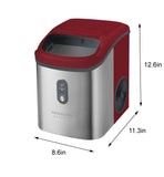 Frigidaire, 33 Lbs. Countertop Ice Maker, Nugget Shaped Ice,  Red Stainless Steel