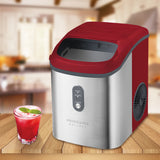 Frigidaire, 33 Lbs. Countertop Ice Maker, Nugget Shaped Ice,  Red Stainless Steel