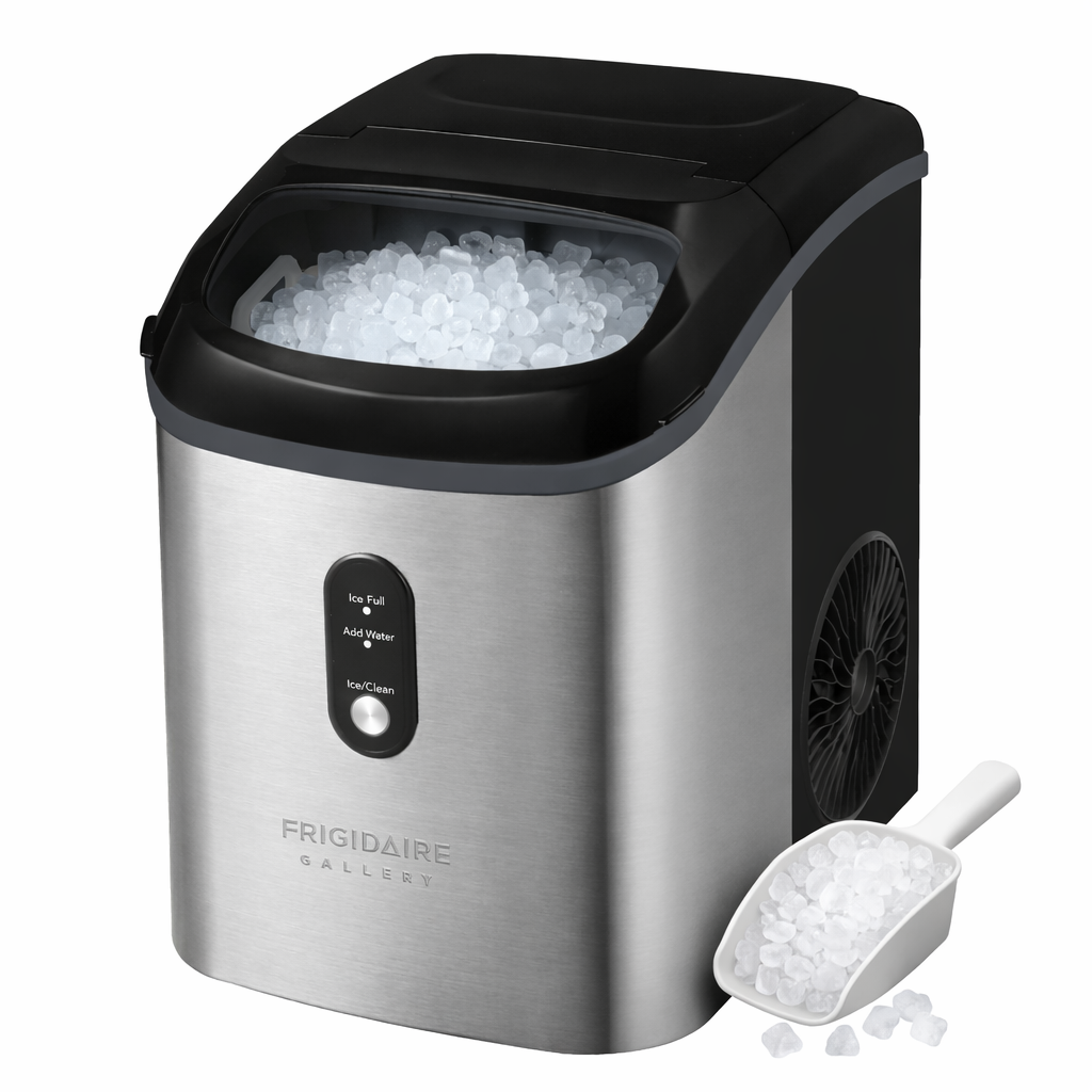 Frigidaire, 33 Lbs. Countertop Ice Maker, Nugget Shaped Ice,  Black Stainless Steel