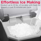 Frigidaire, 33 lbs. Ice Maker, Nugget Shaped Ice, Black