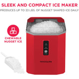 Frigidaire, 33 lbs. Ice Maker, Nugget Shaped Ice, Red