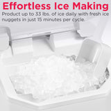 Frigidaire, 33 lbs. Ice Maker, Nugget Shaped Ice, White