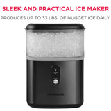 Frigidaire, 33 Lbs. Countertop Ice Maker, Nugget Shaped Ice, Black Stainless Steel