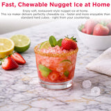 Frigidaire Gallery, 33 Lbs. Countertop Touchscreen Ice Maker, Nugget Shaped Ice, Integrated Ice Dispenser, White