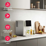 Frigidaire Gallery, 33 Lbs. Countertop Touchscreen Ice Maker, Nugget Shaped Ice, Integrated Ice Dispenser, White