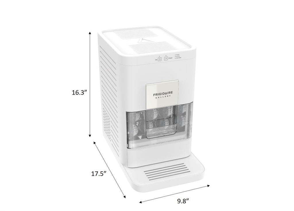 Frigidaire Gallery, Countertop Artisinal Ice Maker, Sphere Shaped Ice, Stainless Steel Trim, White