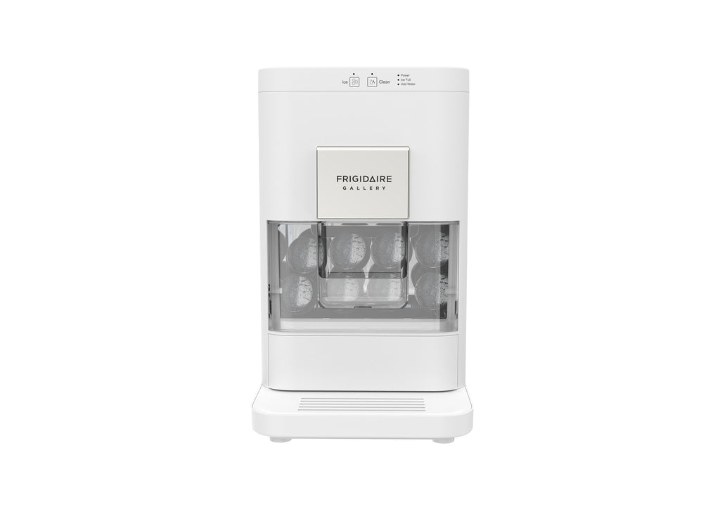 Frigidaire Gallery, Countertop Artisinal Ice Maker, Sphere Shaped Ice, Stainless Steel Trim, White
