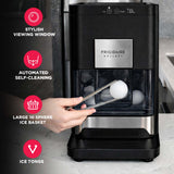 Frigidaire Gallery, Countertop Artisinal Ice Maker, Sphere Shaped Ice, Stainless Steel Trim, Black