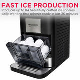 Frigidaire Gallery, Countertop Artisinal Ice Maker, Sphere Shaped Ice, Stainless Steel Trim, Black