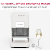 Frigidaire Gallery, Countertop Artisinal Ice Maker, Sphere Shaped Ice, Stainless Steel Trim, White