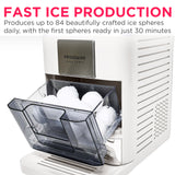 Frigidaire Gallery, Countertop Artisinal Ice Maker, Sphere Shaped Ice, Stainless Steel Trim, White