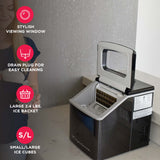 Frigidaire, 40 Lbs. Countertop Ice Maker, Sqauer Clear Shaped Ice, Black Stainless Steel
