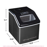 Frigidaire, 40 Lbs. Countertop Ice Maker, Sqauer Clear Shaped Ice, Black Stainless Steel