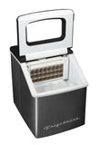 Frigidaire, 40 Lbs. Countertop Ice Maker, Sqauer Clear Shaped Ice, Black Stainless Steel