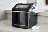 Frigidaire, 40 Lbs. Countertop Ice Maker, Sqauer Clear Shaped Ice, Black Stainless Steel