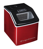 Frigidaire, 40 Lbs. Countertop Ice Maker, Sqauer Clear Shaped Ice, Red Stainless Steel
