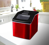 Frigidaire, 40 Lbs. Countertop Ice Maker, Sqauer Clear Shaped Ice, Red Stainless Steel