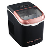 Frigidaire, 26 Lbs. Retro Countertop Ice Maker, Bullet Shaped Ice, Black with Rose Gold