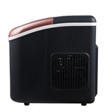 Frigidaire, 26 Lbs. Retro Countertop Ice Maker, Bullet Shaped Ice, Black with Rose Gold