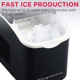 Frigidaire, 26 Lbs. Retro Countertop Ice Maker, Bullet Shaped Ice, Black