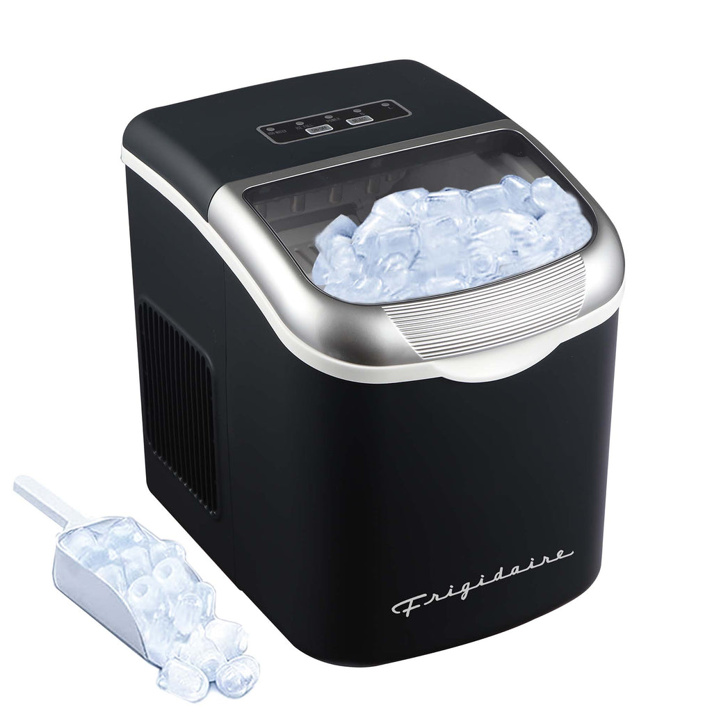 Frigidaire, 26 Lbs. Retro Countertop Ice Maker, Bullet Shaped Ice, Black