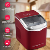 Frigidaire, 26 Lbs. Retro Countertop Ice Maker, Bullet Shaped Ice, Merlot