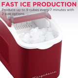 Frigidaire, 26 Lbs. Retro Countertop Ice Maker, Bullet Shaped Ice, Merlot