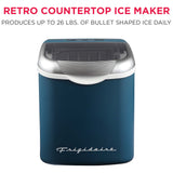 Frigidaire, 26 Lbs. Retro Countertop Ice Maker, Bullet Shaped Ice, Navy