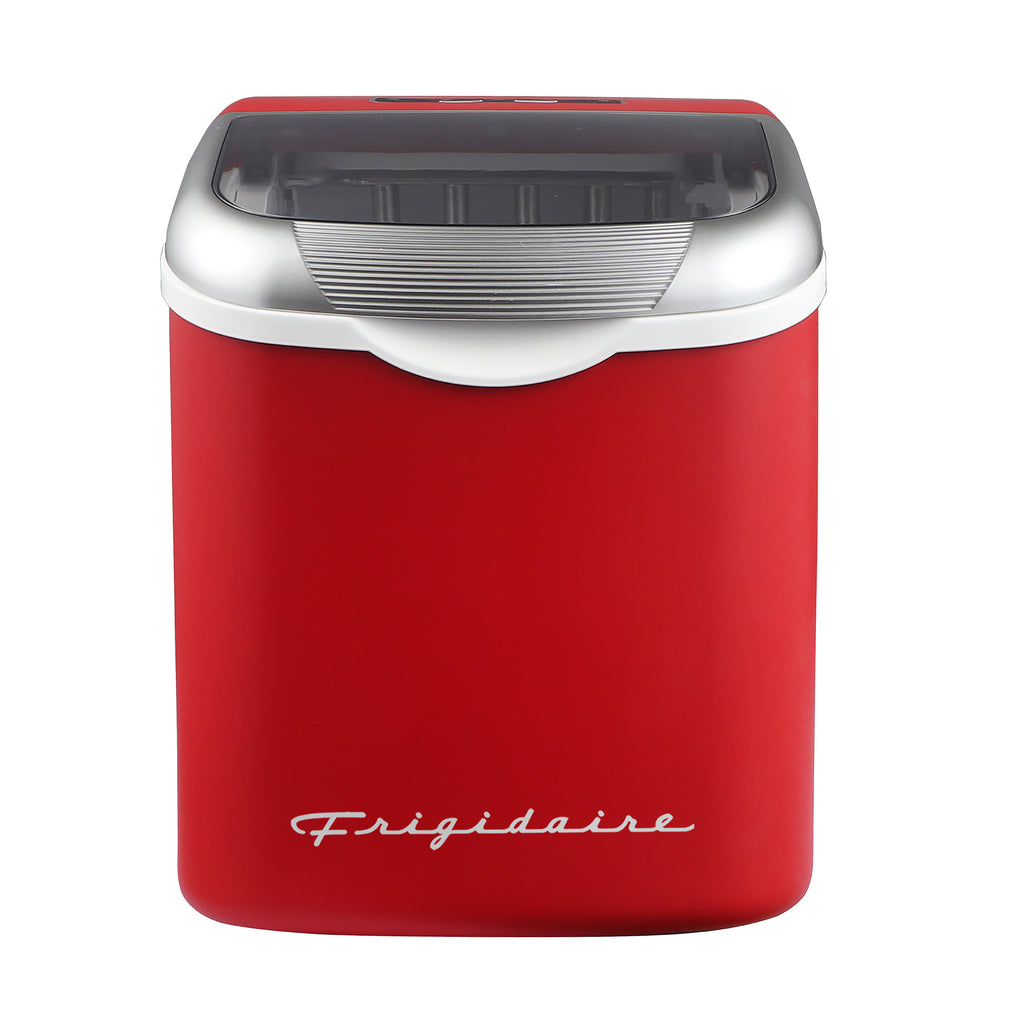 Frigidaire, 26 Lbs. Retro Countertop Ice Maker, Bullet Shaped Ice, Red