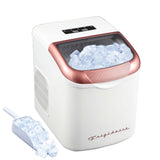 Frigidaire, 26 Lbs. Retro Countertop Ice Maker, Bullet Shaped Ice, White with Rose Gold