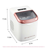 Frigidaire, 26 Lbs. Retro Countertop Ice Maker, Bullet Shaped Ice, White with Rose Gold