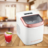 Frigidaire, 26 Lbs. Retro Countertop Ice Maker, Bullet Shaped Ice, White with Rose Gold