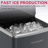 Frigidaire, 26lbs. Ice Maker,   Bullet Shaped Ice, Grey